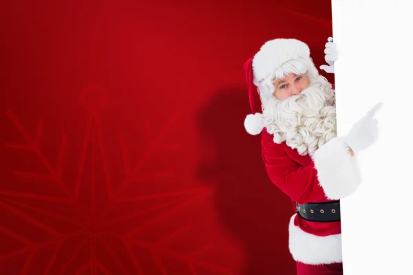 Cartel de Santa Claus sonriente señalando — Foto de Stock