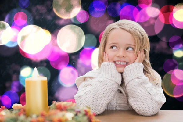 Composite image of cute little girl — Stock Photo, Image