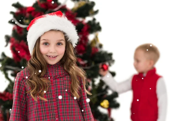 Festive little girl smiling — Stock Photo, Image