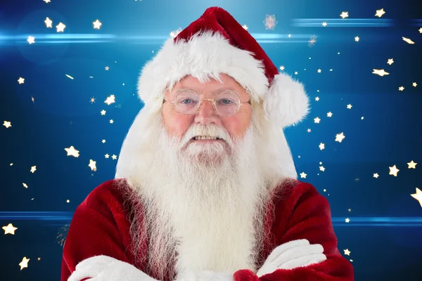 Santa smiles with folded arms — Stock Photo, Image