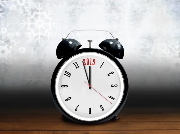 2015 in black alarm clock — Stock Photo, Image