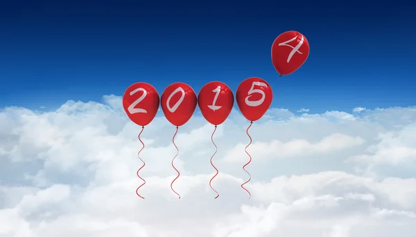 Sammansatt bild av 2015 ballonger — Stockfoto