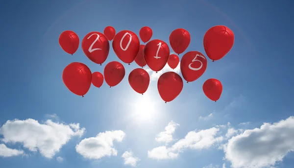 Sammansatt bild av 2015 ballonger — Stockfoto