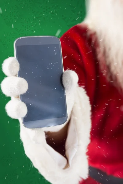 Santa Claus mostrando smartphone — Foto de Stock