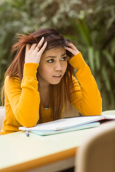 Högskolestudent gör läxor — Stockfoto