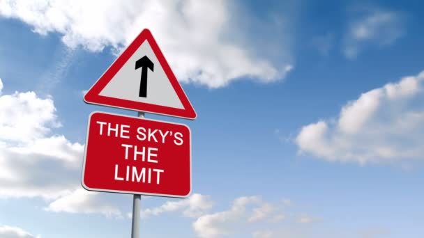 Os céus o sinal de limite contra o céu — Vídeo de Stock