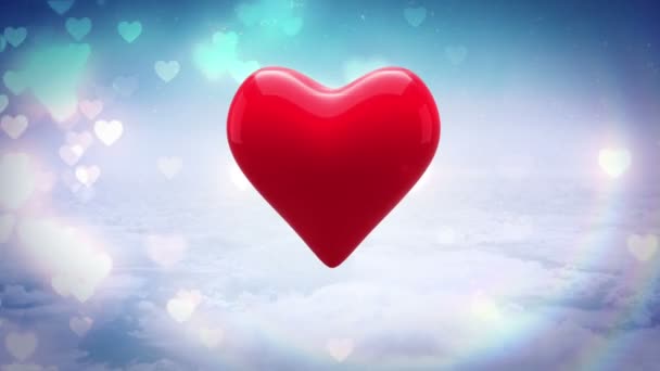 Digital animering av rött hjärta — Stockvideo