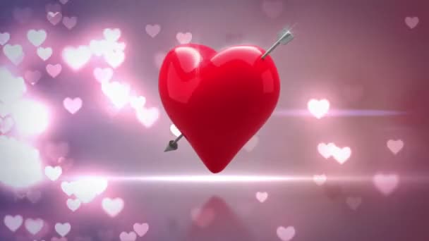 Digital animation of red heart — Stock Video