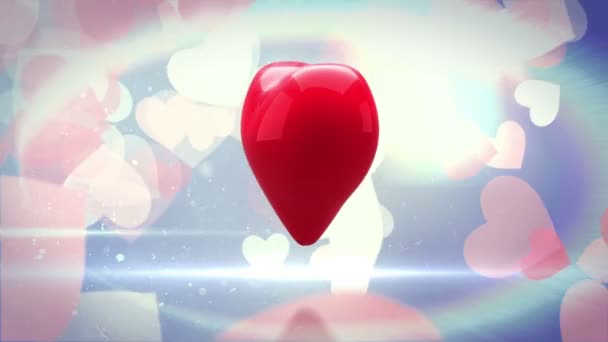 数字动画的红色的心 — 图库视频影像