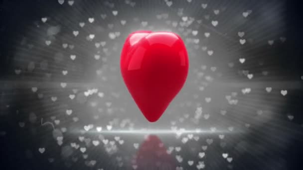 Piros szív fordult digitális animáció — Stock videók
