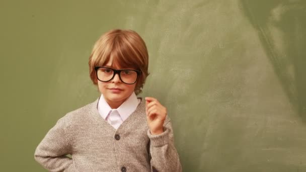 Pupil pretending to be teacher — Stock Video