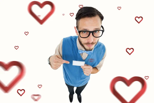 Geeky hipster kartı işaret — Stok fotoğraf