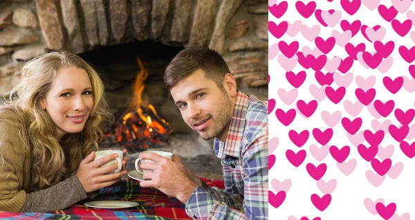 Couple with tea cups — Stock Photo, Image