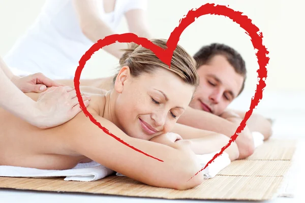 Par med en ryggmassage — Stockfoto