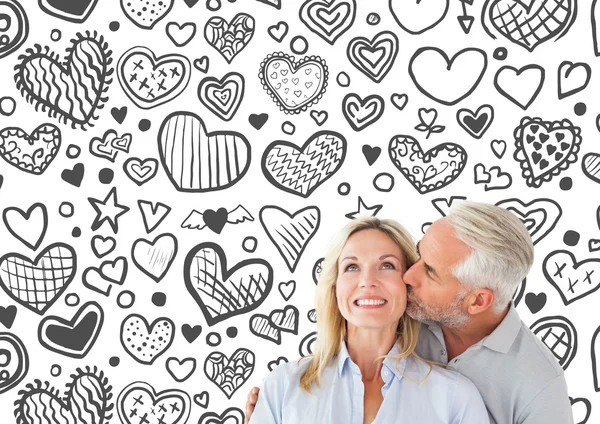 Tillgiven man kysser hans hustru — Stockfoto