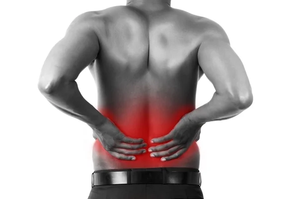 Backpain 가진 남자 — 스톡 사진