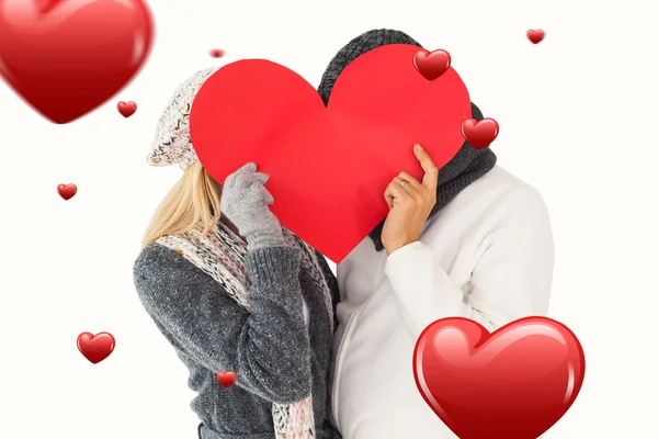 Pareja en la moda de invierno posando — Foto de Stock