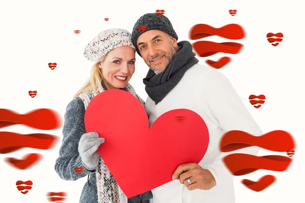 Smiling couple in winter fashion posing — Stock Photo, Image