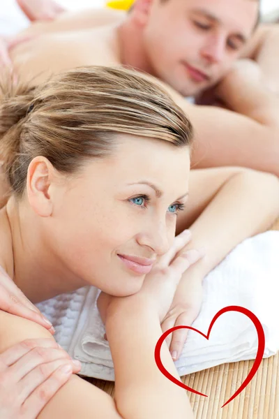 Adorable couple having a massage — Stock Photo, Image