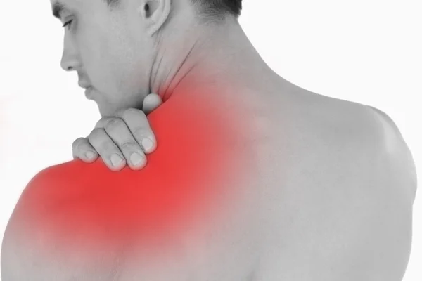 Young male with neck pain — Stock Photo, Image