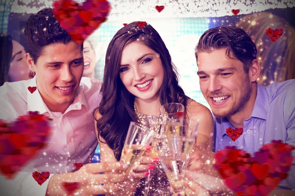 Friends toasting with champagne — Stock Photo, Image