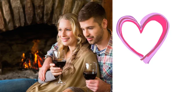 Couple with wineglasses — Stock Photo, Image