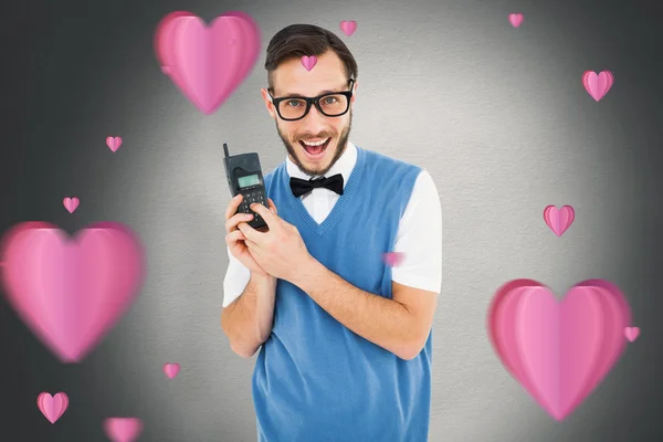 Geeky hipster bedrijf retro cellphone — Stockfoto