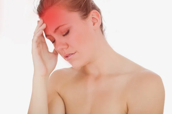 Young woman with headache — Stock Photo, Image