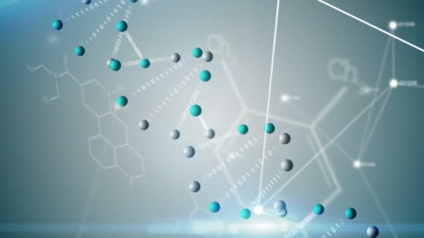 Montaje de ADN azul y ciencia — Vídeos de Stock