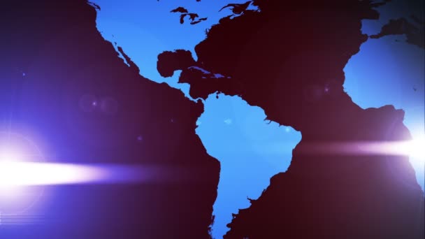 Feixe de luz piscando através do mapa — Vídeo de Stock