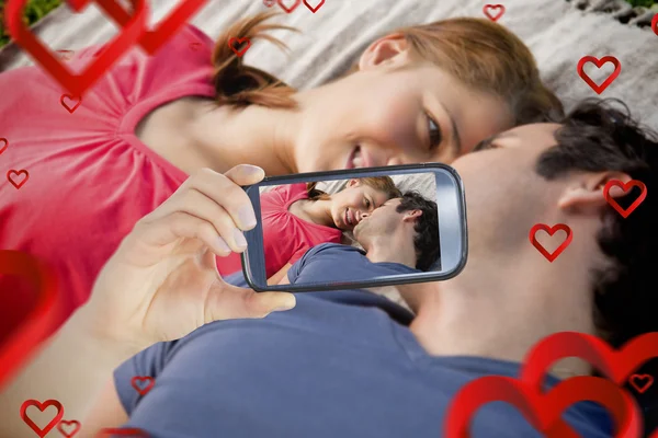 Composite image of valentines couple — Stock Photo, Image