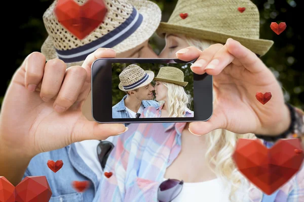 Zusammengesetztes Bild des Valentinspaares — Stockfoto