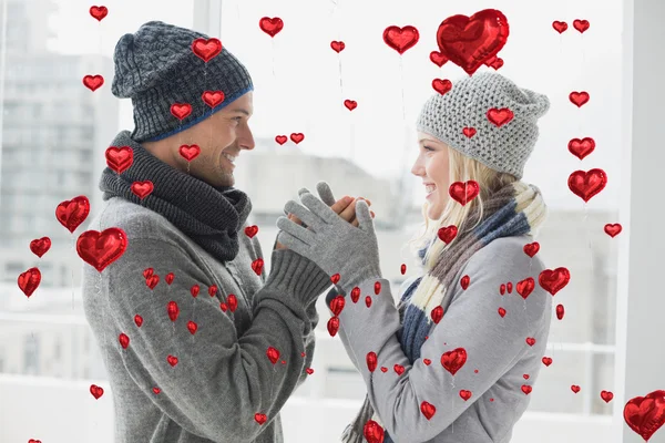 Imagen compuesta de linda pareja de San Valentín — Foto de Stock