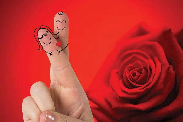Image composite des doigts croisés comme un couple — Photo