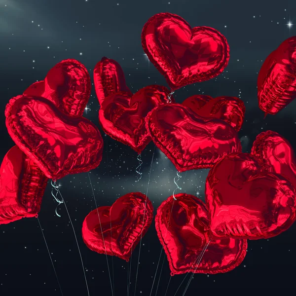 Composite image of heart balloons — Stock Photo, Image