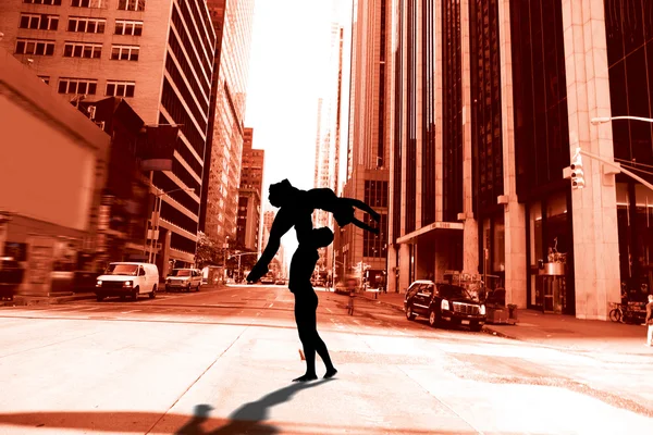 Складене зображення партнерів балету, які граціозно танцюють разом — стокове фото