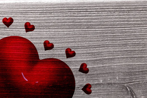 Imagen compuesta de corazones de amor rojos — Foto de Stock