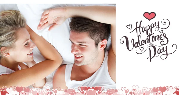 Composite image of cute valentines couple — Stock Photo, Image