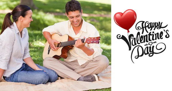 Image composite de mignon couple de valentines — Photo