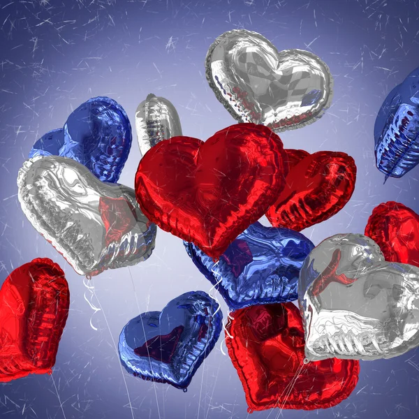 Immagine composita di palloncini cardiaci — Foto Stock