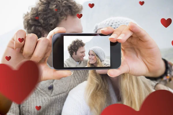 Zusammengesetztes Bild des Valentinspaares — Stockfoto