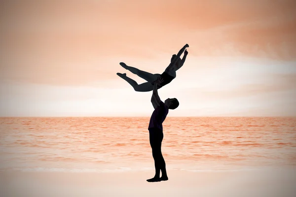 Balett partners dansa graciöst tillsammans — Stockfoto