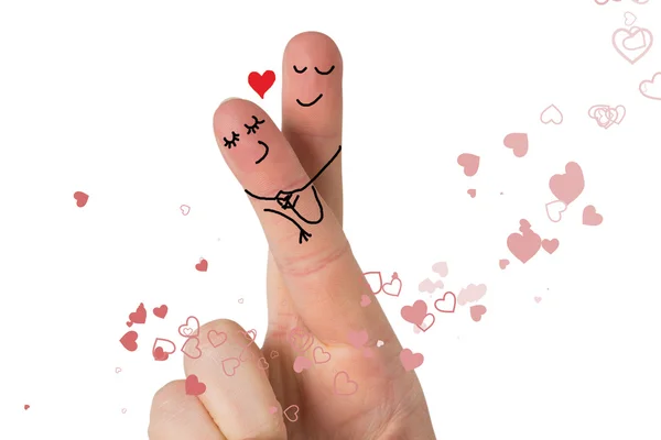 Image composite des doigts croisés comme un couple — Photo