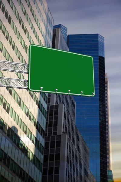 Green billboard sign — Stock Photo, Image