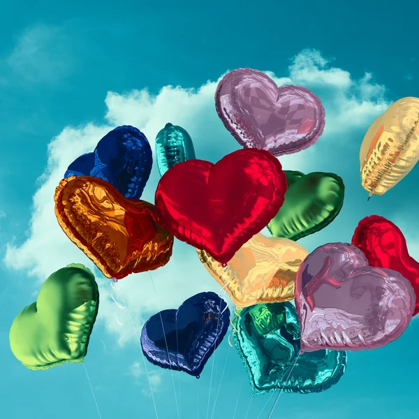 Composite image of heart balloons — Stock Photo, Image