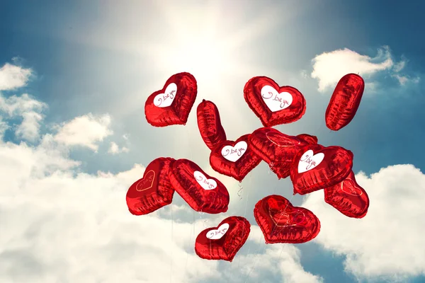 Composite image of valentines love hearts — Stock Photo, Image