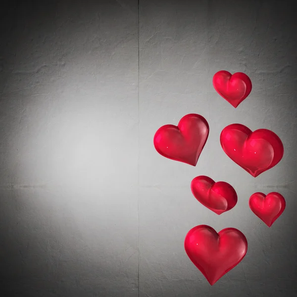 Composite image of floating love hearts — Stock Photo, Image