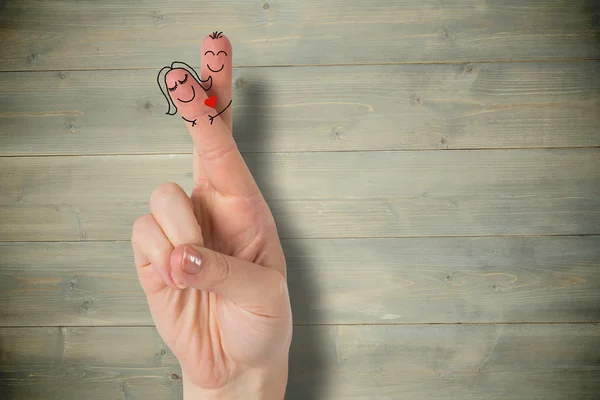 Bir çift gibi birçok parçalardan oluşan imge parmak çarpı işareti — Stok fotoğraf
