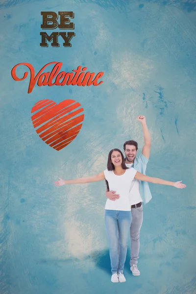 Composite image of valentines couple — Stock Photo, Image