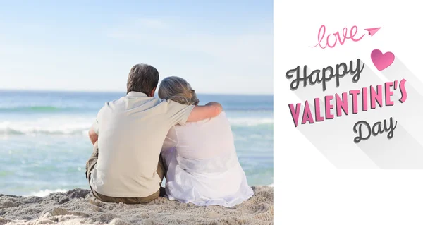 Composite image of cute valentines couple — Stock Photo, Image